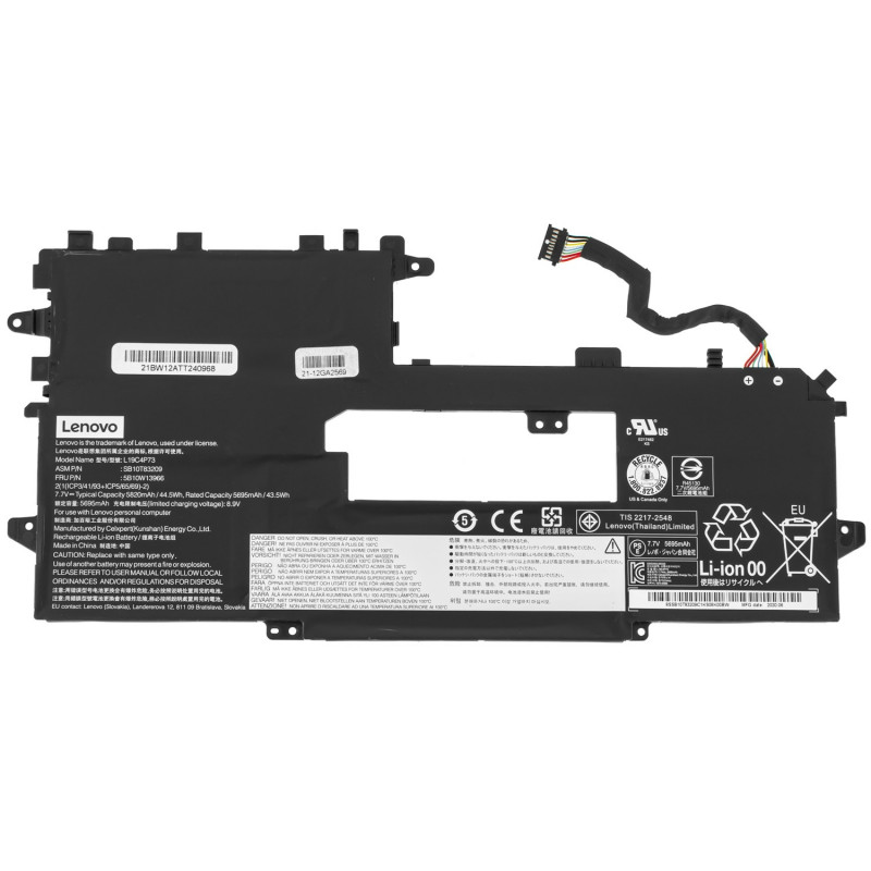 Батарея для ноутбука LENOVO L19M4P73 ThinkPad X1 Titanium Yoga Gen 1 7.72V 5770mAh 44.5Wh Black 5B10W13965 orig Батарея для ноутбука LENOVO L19M4P73 ThinkPad X1 Titanium Yoga Gen 1 7.72V 5770mAh 44.5Wh Black 5B10W13965 orig