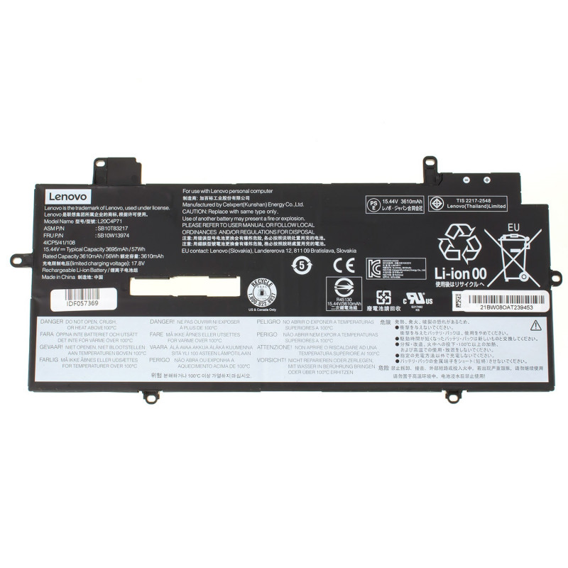 Батарея LENOVO L20M4P71 ThinkPad X1 Carbon Gen 9 5B10W13973 L20 Батарея LENOVO L20M4P71 ThinkPad X1 Carbon Gen 9 5B10W13973 L20