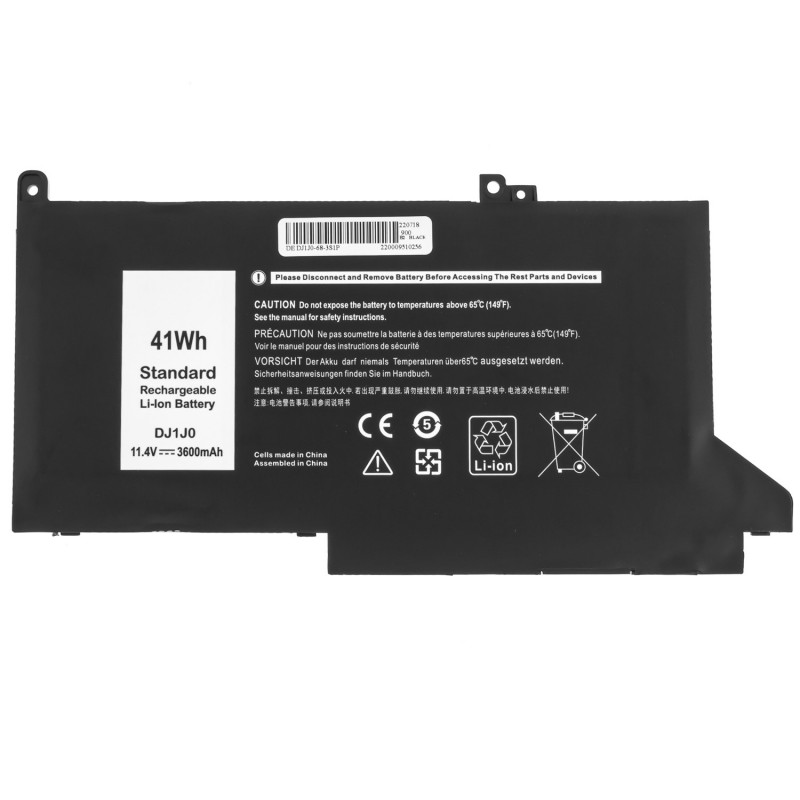 Акумулятор DELL DJ1J0 Latitude 7280 7480 7490 11.4V 3500mAh Black PGFX4 0NF0H Latitude 7480 6GLXLH2 Latitude 12 7280-K8X0T Lat