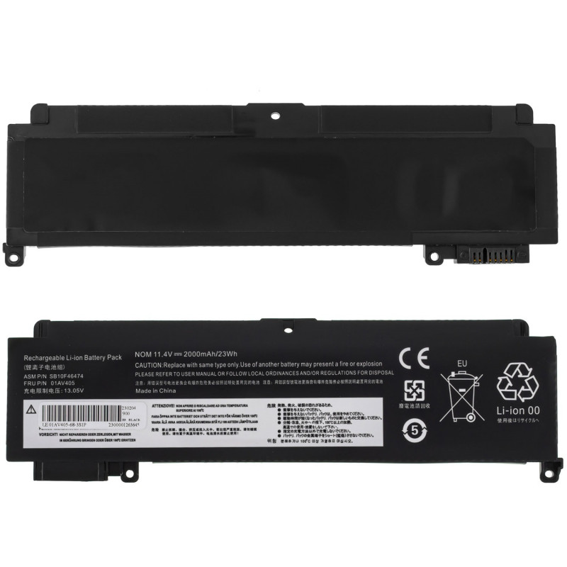 Акумулятор Lenovo 01AV405 2000 mAh 11,4 V 23Wh 00HW025 00HW024 01AV405 01AV406 01AV407 SB10J79002 SB10J79004 SB10F46463 ThinkPa