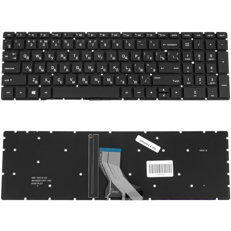 Клавиатура для ноутбука HP Pavilion 15-DA, 15-DB, 250 G7, 255 G7