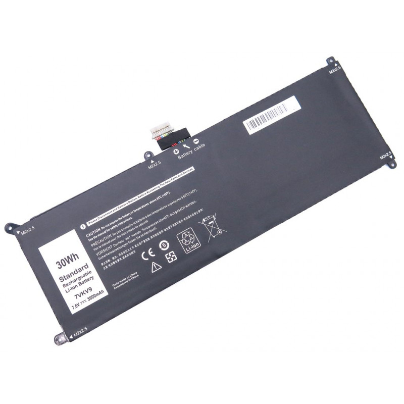 Акумулятор до ноутбука Dell 07VKV9 7VKV9 0V55D0 9TV5X T02H T02H001 For Dell XPS 12 9250 Latitude 12 7275 3900 mAh 7,6 V 30 Wh о