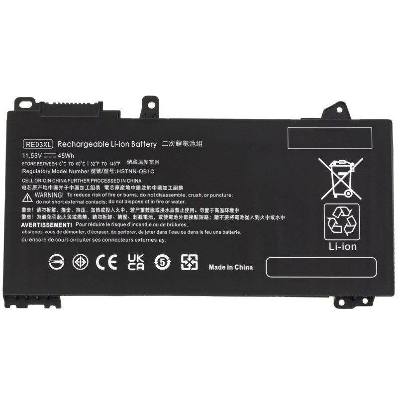 Батарея для ноутбука HP RF03XL HSTNN-OB1Q L83685-AC1 L84354-005 RF03045XL ProBook 450 G7 455 G7 11.55V 3895mAh 45Wh Black оем Батарея для ноутбука HP RF03XL HSTNN-OB1Q L83685-AC1 L84354-005 RF03045XL ProBook 450 G7 455 G7 11.55V 3895mAh 45Wh Black оем