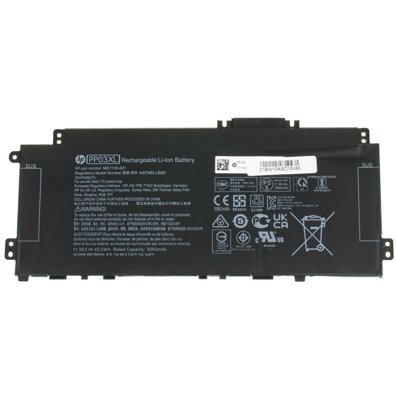 Батарея HP PP03XL 3ICP/5/68/73 3ICP5/68/73 HSTNN-DB9X HSTNN-LB8S HSTNN-OB1P L83388-421 L83388-AC1 L83393-005 M01118-421 M01118- Батарея HP PP03XL 3ICP/5/68/73 3ICP5/68/73 HSTNN-DB9X HSTNN-LB8S HSTNN-OB1P L83388-421 L83388-AC1 L83393-005 M01118-421 M01118-
