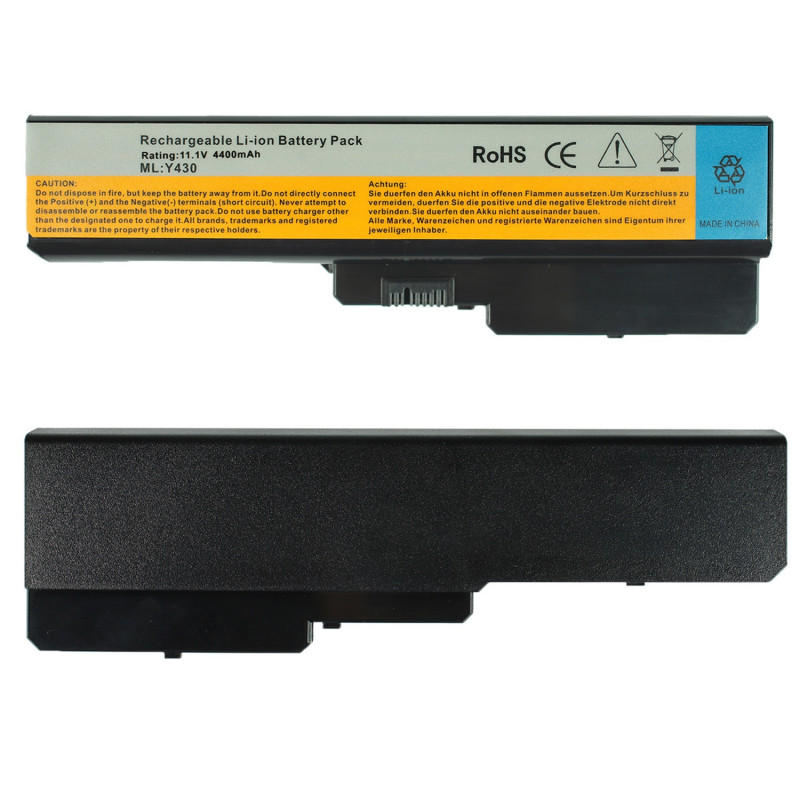 Акумулятор до ноутбука Lenovo L08O6D01 L08O6D02 L08S6D01 IdeaPad Y430 series 11.1V 4400mAh Black оем