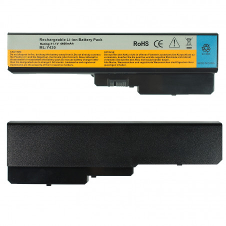 Акумулятор до ноутбука Lenovo L08O6D01 L08O6D02 L08S6D01 IdeaPad Y430 series 11.1V 4400mAh Black оем