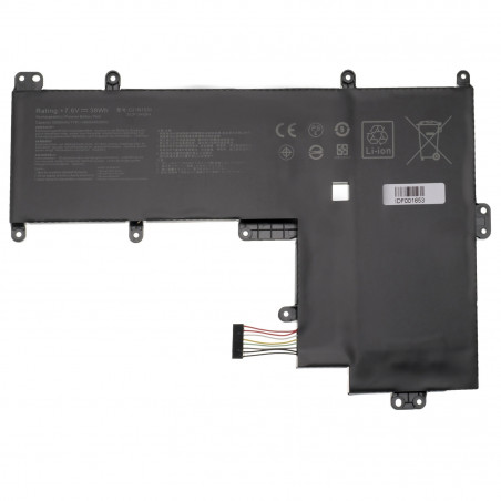 Акумулятор до ноутбука ASUS C21N1530 VivoBook E201NA C202SA W202NA C202SA C202SA-2A series 7.6V 5000mAh 38Wh Black оем
