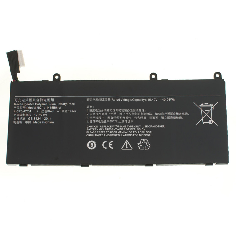 Акумулятор до ноутбука Xiaomi N15B01W Mi Gaming 15.6 TM1703 TM1709 TM1802 15.4V 2600mAh 40Wh Black оем