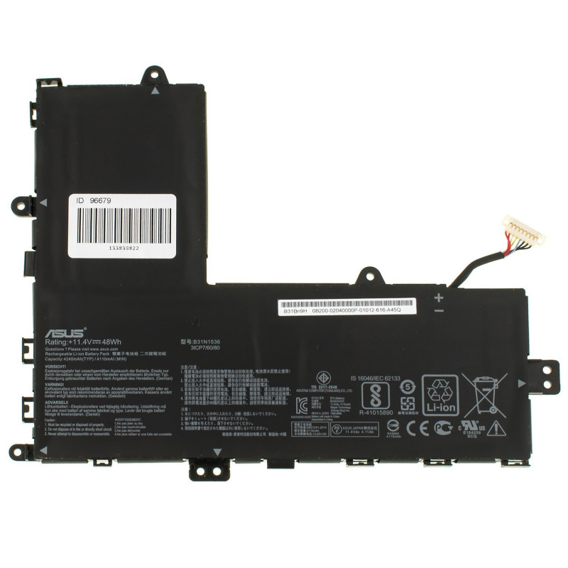Батарея для ноутбука ASUS B31N1536 VivoBook Flip TP201SA Flip TP201 TP201SA TP201SA-3K 11.4V 4110mAh 48Wh Black 0B200-02040000