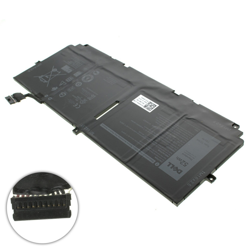 Акумулятор до ноутбука DELL 2XXFW 722KK 0722KK FP86V WN0N0 2XXFW XPS 13 9300 9310 2020 XPS 13 9300 series 7.6V 6500mAh 52Wh Bla