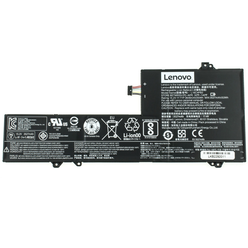 Батарея для ноутбука Lenovo L16C4PB2 L16L4PB2 L16M4PB2 IdeaPad 720S-14IKB 15.2V 3646mAh 55Wh Black orig