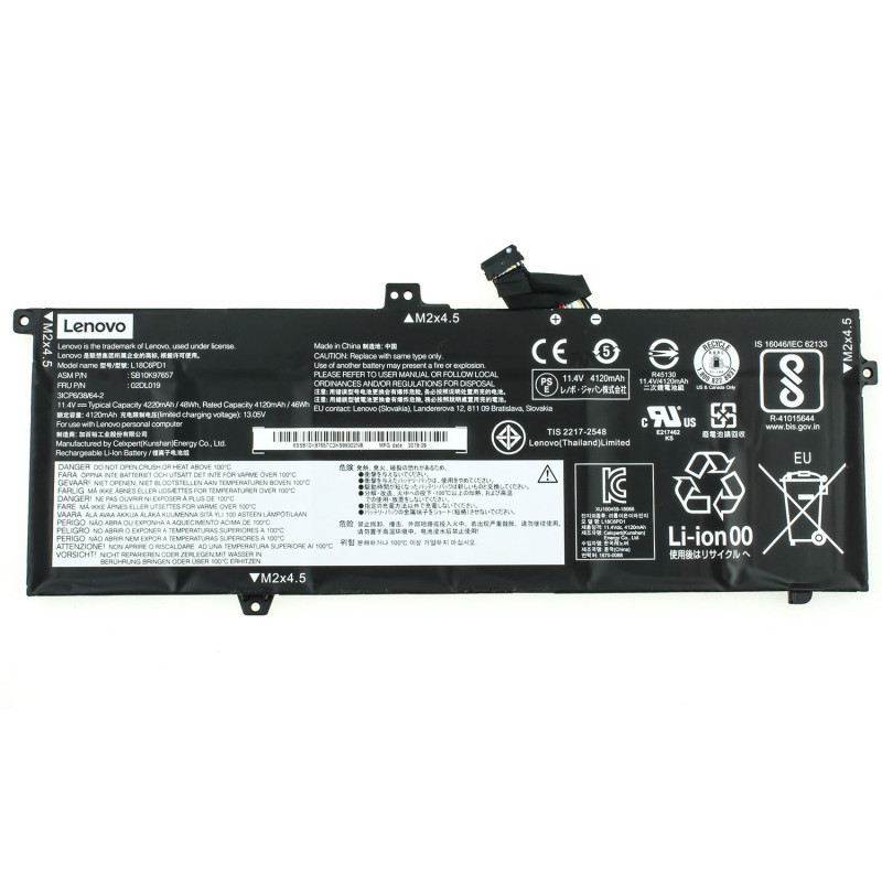 Батарея LENOVO L18C6PD1 02DL017 02DL019 L18M6PD1 SB10K97655 SB10K97657 SB10T83166 5B10W13923 X390 X395 X13 Gen 1 11.4V 4220mAh