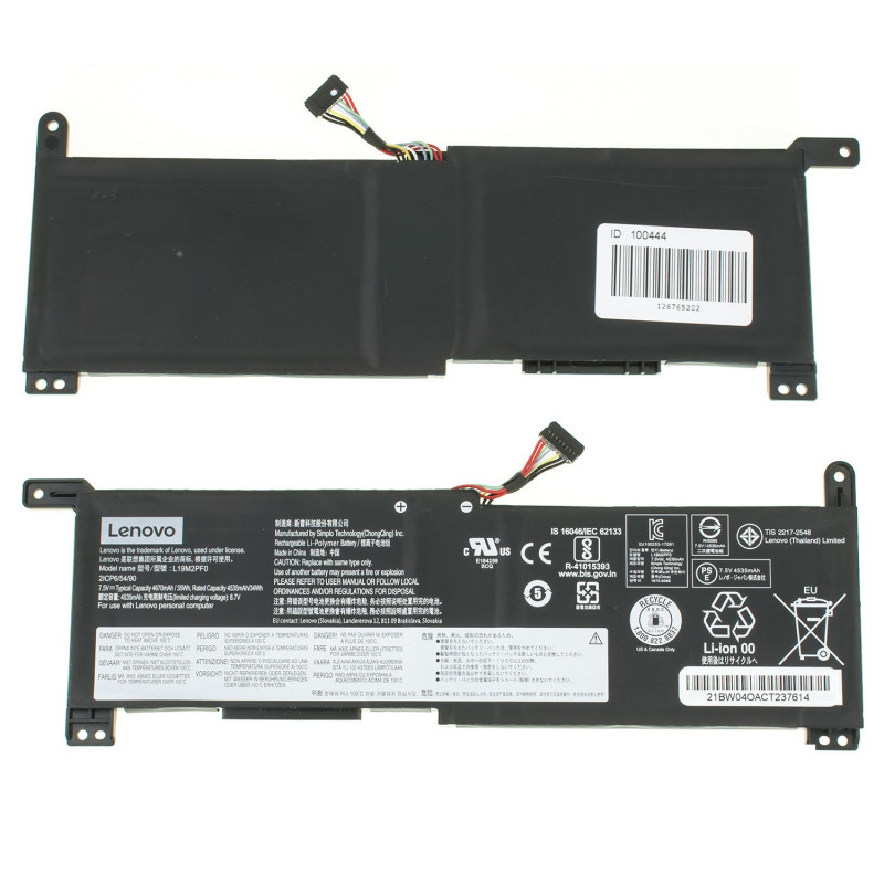 Акумулятор до ноутбука LENOVO L19M2PF0 Ideapad Slim 1-14AST 7.5V 4670mAh 35Wh Black 5B10W67171 orig Акумулятор до ноутбука LENOVO L19M2PF0 Ideapad Slim 1-14AST 7.5V 4670mAh 35Wh Black 5B10W67171 orig