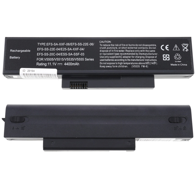 Акумулятор до ноутбука Fujitsu S26391-F6120-L470 Esprimo Mobile V5515 V5535 V5555 V6515 V6555 Amilo La1703 11.1V 4400mAh Black