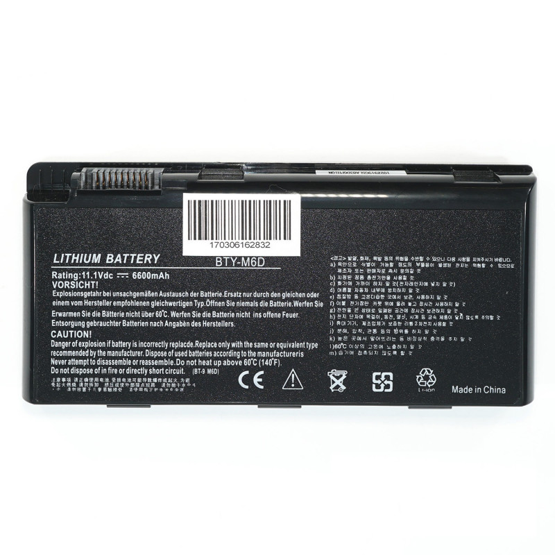 Батарея для ноутбука MSI GT60 GT70 GX780R GX680 GX780 GT780R GT660R GT663R GX660 GT680R GT783R BTY-M6D 11.1V 7800mAh Black