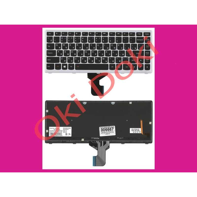 Клавіатура Lenovo (Z400) rus black silver frame