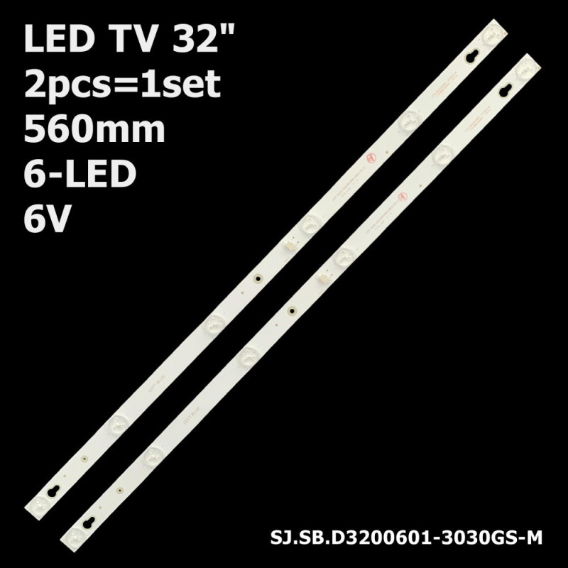 LED подсветка TV 32" 560mm 6-led 6V JB32HR330M06A8V1 4C-LB3206-HR08J S