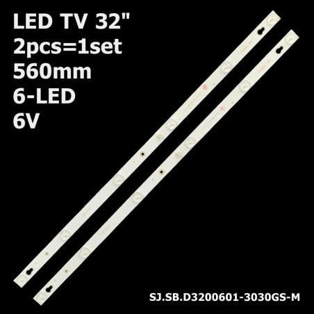 LED підсвітка TV 32" 560mm 6-led 6V JB32HR330M06A8V1 4C-LB3206-HR08J S