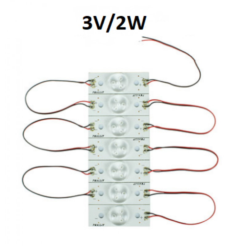 1 диод 3v круглый Alum спаяны 7штук 2w Pugovka