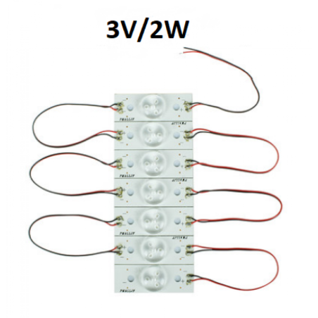 1 діод 3v круглий Alum спаяні 7штук 2w Pugovka