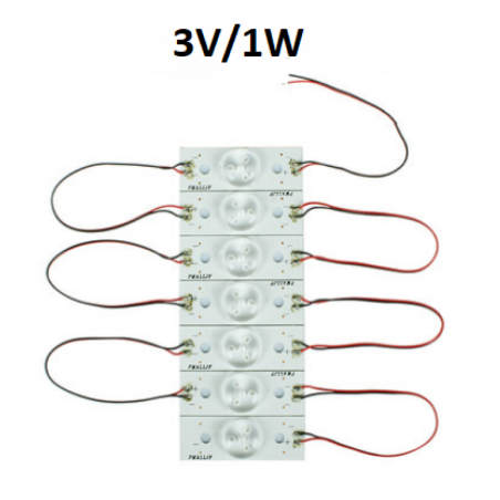 1 диод 3v круглый Alum спаяны 7штук 1w Pugovka