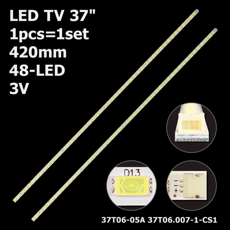 Подсветка TV LED 48led 420мм LED37760X 73.37T06.007-1-CS1 37T06-05A T3 Подсветка TV LED 48led 420мм LED37760X 73.37T06.007-1-CS1 37T06-05A T3
