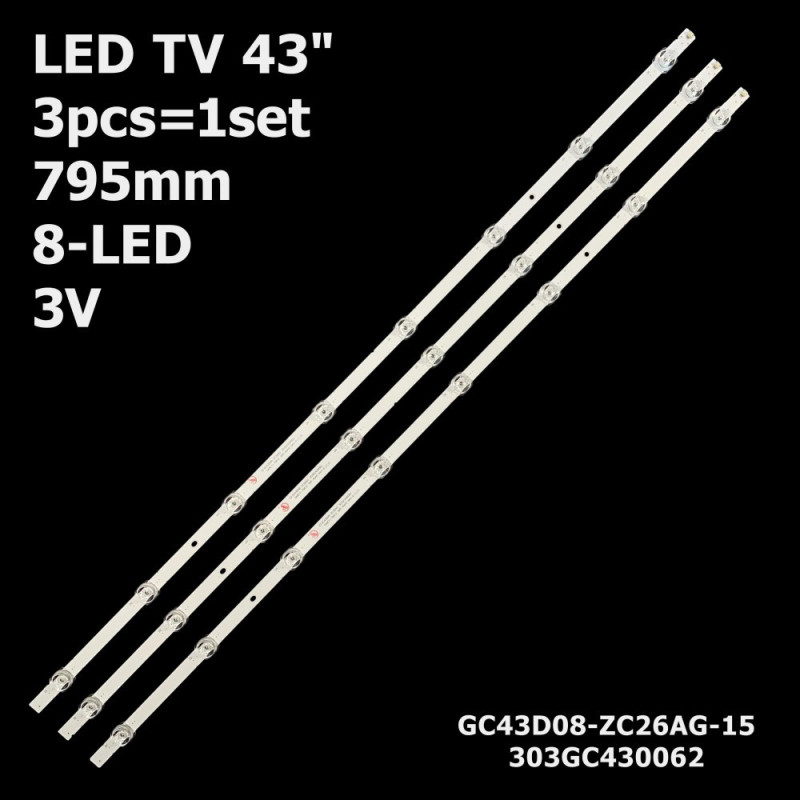 Підсвітка TV 8led 794mm 3v Xiaom JL.D43081330-324DS-M_V04 L43M5-4X GC4